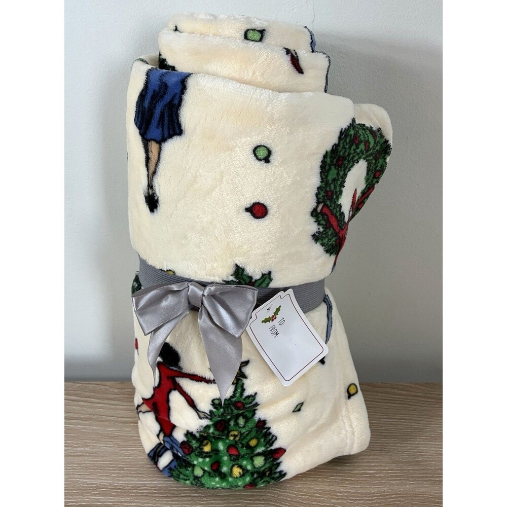 Kringle Express 60x80 Glamorous Holiday Christmas Throw Blanket Soft Plush